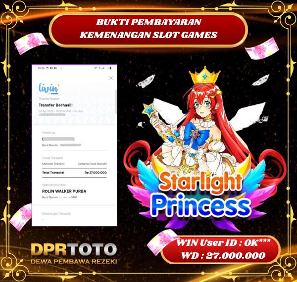 KEMENANGAN BESAR SLOT STARLIGHT PRINCESS Rp.27.000.000 - LUNAS